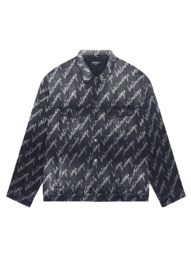 Handväska Balenciaga Allover Logo Oversized Jacket Svart | 681690TMW211052