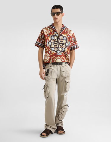 Skjorta Dolce & Gabbana Dolce & Gabbana Oversized Popeline Seashell Print Shirt Brun | G5NE3TFI5LHHM5PM, 1