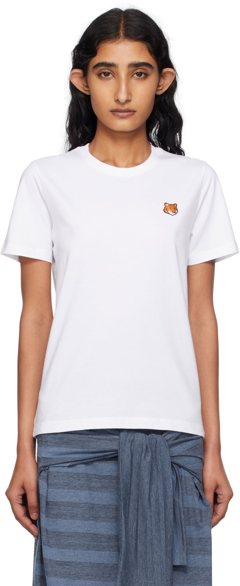 T-shirt MAISON KITSUNÉ Maison Kitsuné Fox Head T-Shirt Vit | PW00113KJ7026