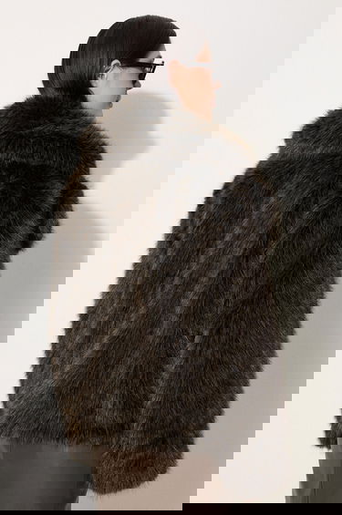 Rockar KENZO Short Fake Fur Blouson Jacket Svart | FE62BL1869FP.90, 3