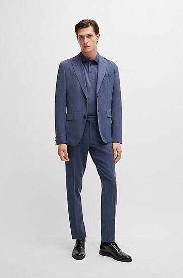 Polotröja BOSS Slim-Fit Polo Shirt Blå | 50518767, 1