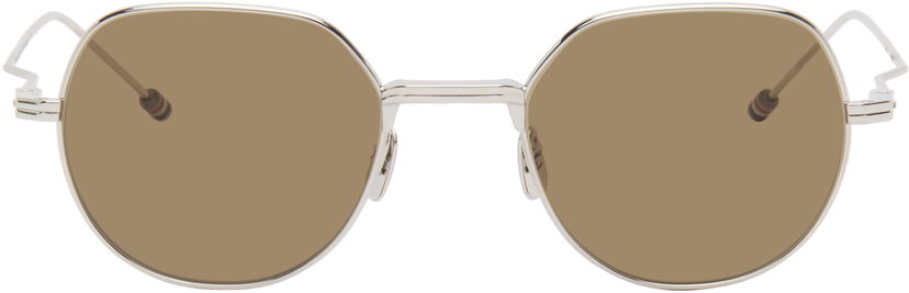 Solglasögon Thom Browne Thom Browne Titanium Round Sunglasses Metallisk | UES935A-G0001