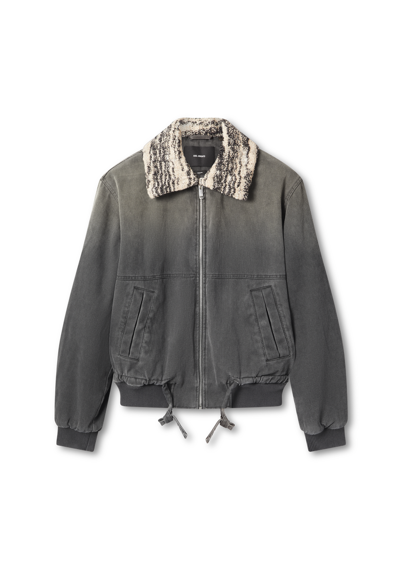 Jacka AXEL ARIGATO Denim Jacket with Faux Fur Collar Grå | A3157003
