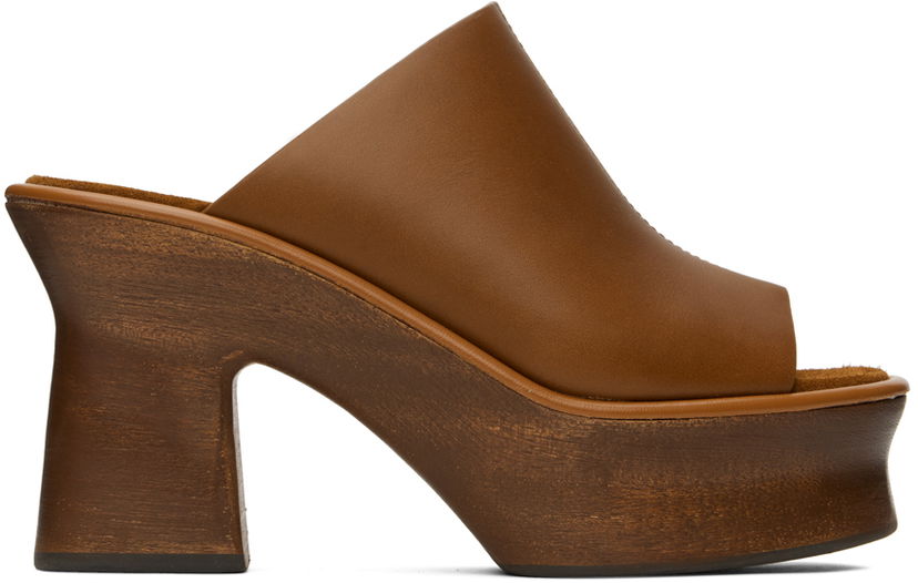 Skovård FERRAGAMO Ferragamo Samanta Platform Heeled Mules Brun | 01E077 758254
