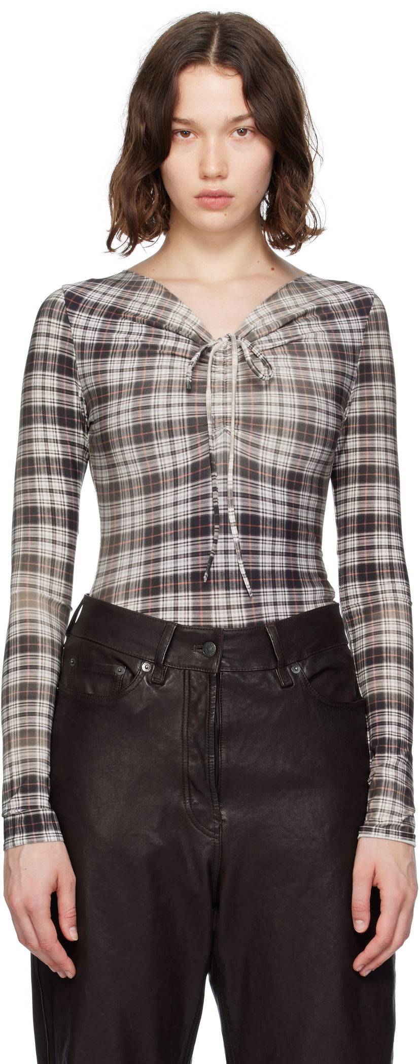 T-shirt Acne Studios Acne Studios Faded Check Long Sleeve Top Flerfärgad | AC0729-