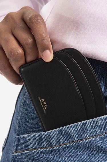 Ryggsäckar och väskor A.P.C. Navy Demi-Lune Card Holder Mörkblå | PXAWV-F63270, 4