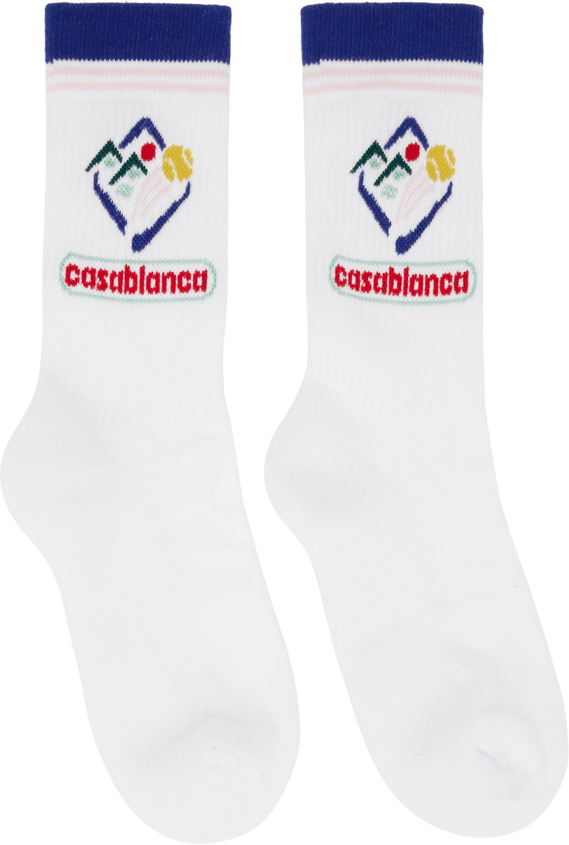 Strumpor Casablanca Casablanca Fuji Icon Socks Vit | APF25-ACC-010-04