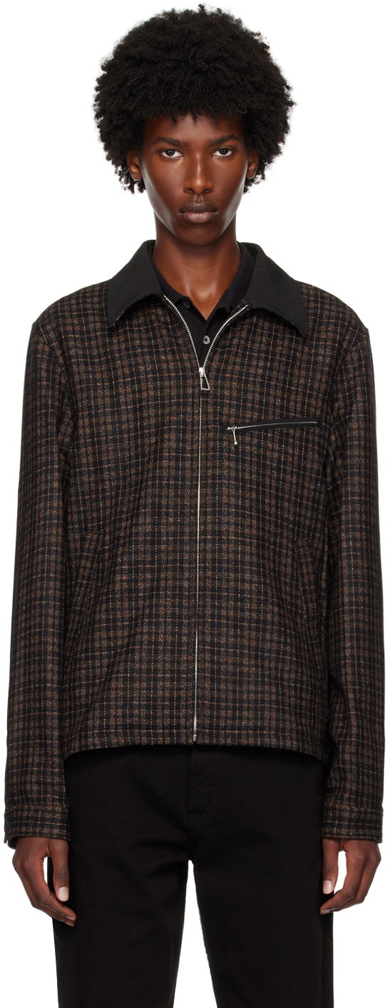 Jacka Paul Smith PS Paul Smith Check Zip Jacket Brun | M2R-022Z-N22095-79