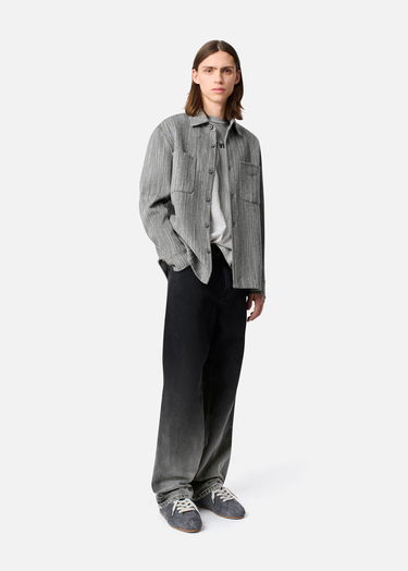 Skjorta AXEL ARIGATO Aidan Striped Button-Down Shirt Grå | A3308001, 4
