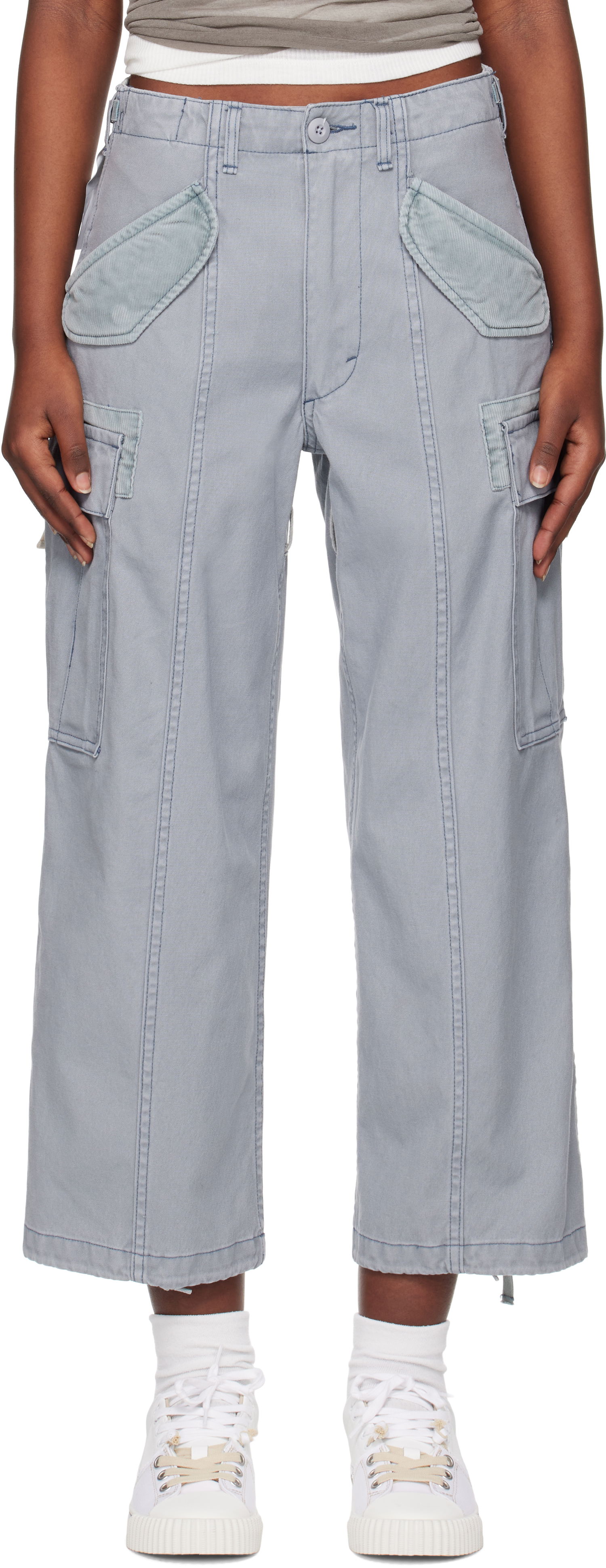 Cargo byxor R13 R13 Cropped Cargo Pants Grå | R13WD320-D279A, 0