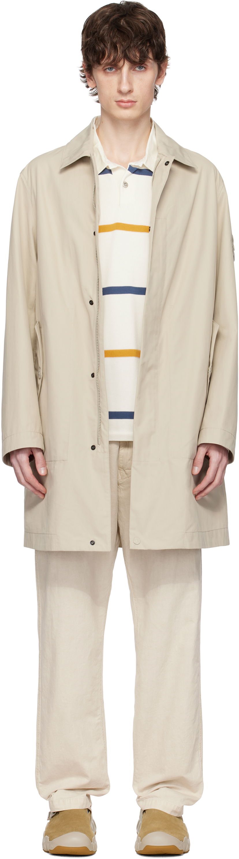 Regnrock Stone Island Stone Island Weatherproof Cotton Canvas Coat Beige | K1S15 7100004 S00F1