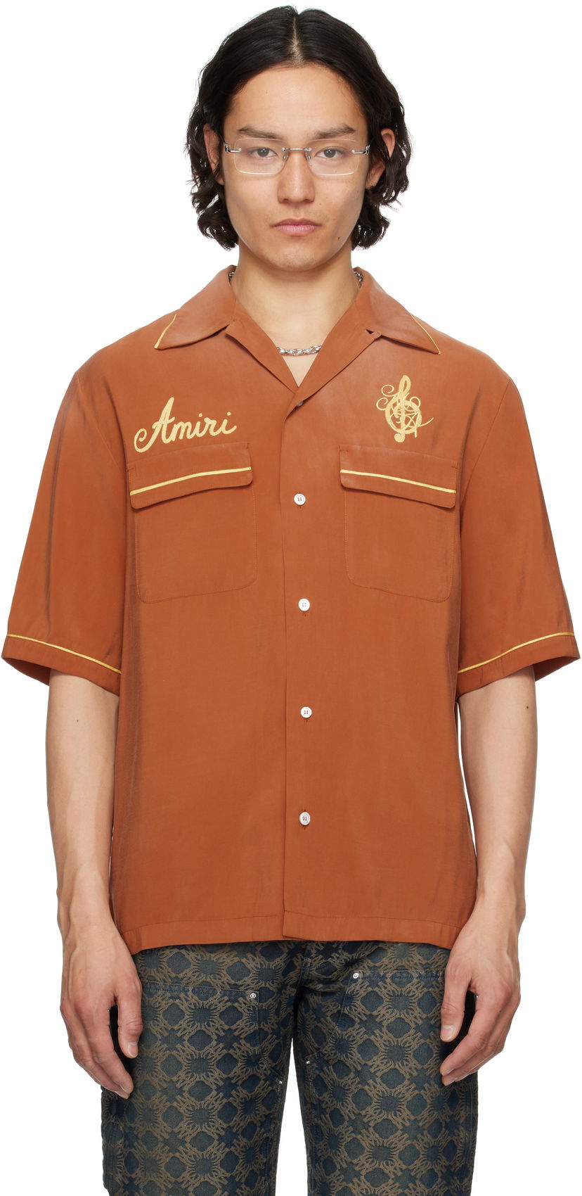 Skjorta AMIRI Amiri 'Saturday Night' Camp Shirt Orange | AMSTCA1118