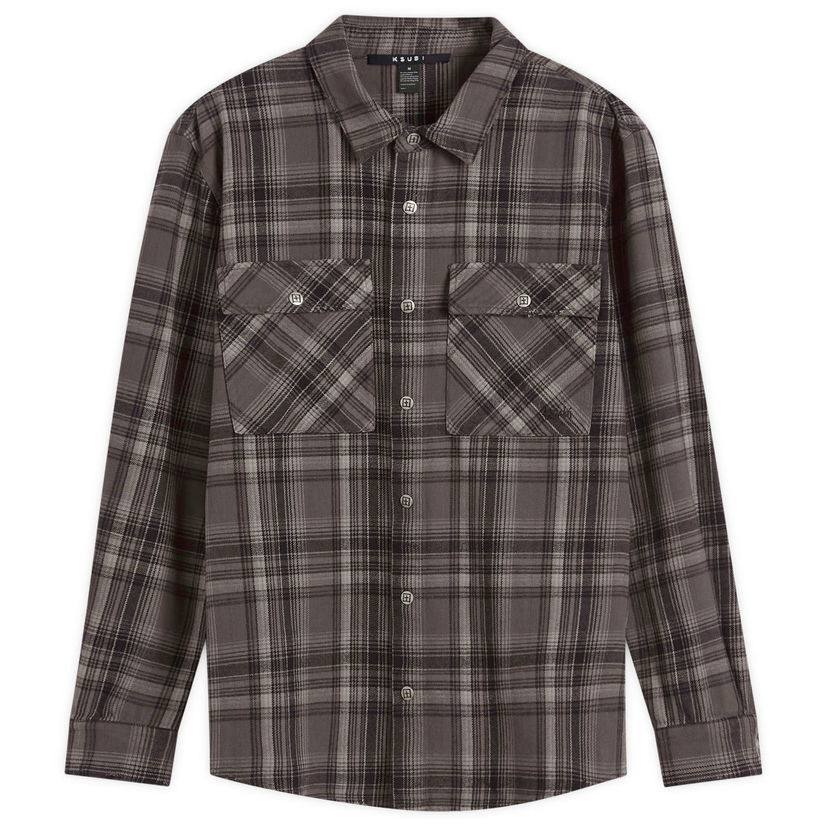 Skjorta Ksubi Ksubi Snakebite Check Overshirt, Size Large Grå | MSP25SH016