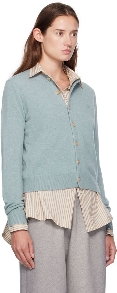 Sweater Acne Studios Fitted Yak Wool Cardigan Mörkblå | A60634-, 4
