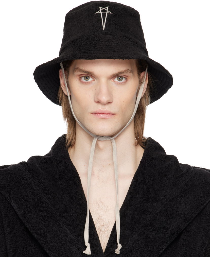 Hatt Rick Owens Rick Owens Beach Bucket Hat Svart | RH0000004 SPO1