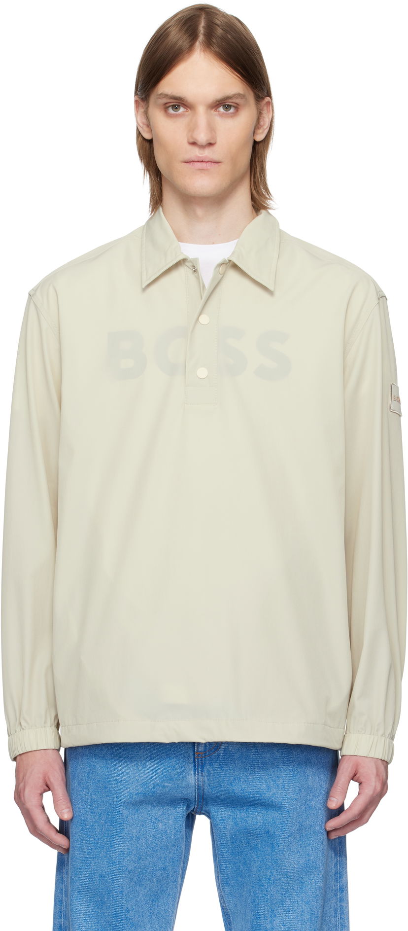 Skjorta BOSS Nylon Polo Shirt Beige | 50538480