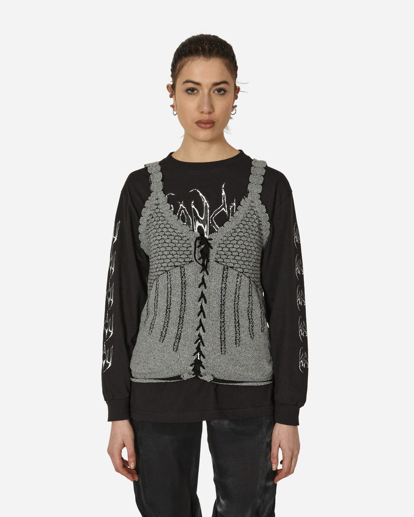 Sweater KIKO KOSTADINOV Urd Single Vest Midnight Black Grå | KKWSS24KN01-76 001