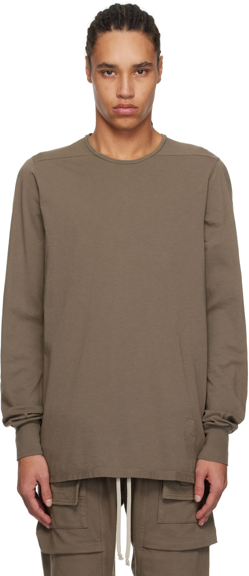 T-shirt Rick Owens Rick Owens DRKSHDW Hollywood Level Long Sleeve T-Shirt Brun | DU01E3260 RN