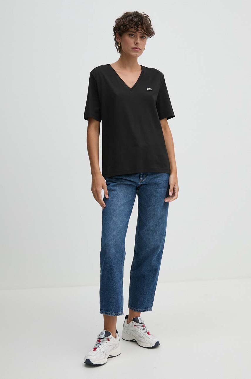 T-shirt Lacoste Lacoste V-Neck T-Shirt Svart | TF7300, 1