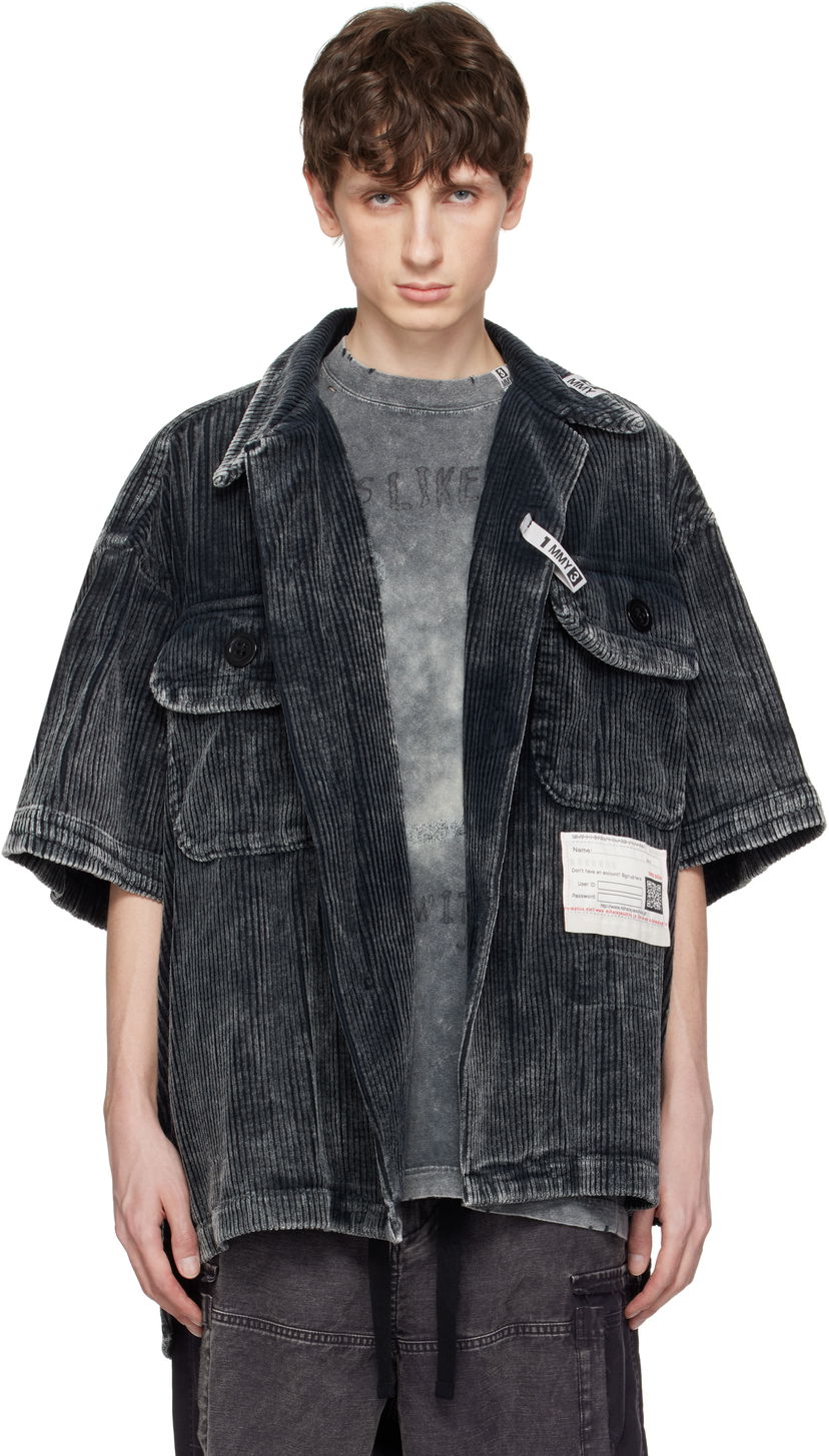 Jacka Maison MIHARA YASUHIRO MIHARA YASUHIRO Amateur Sewn Like Corduroy Short-Sleeve Shirt Grå | A14SH084