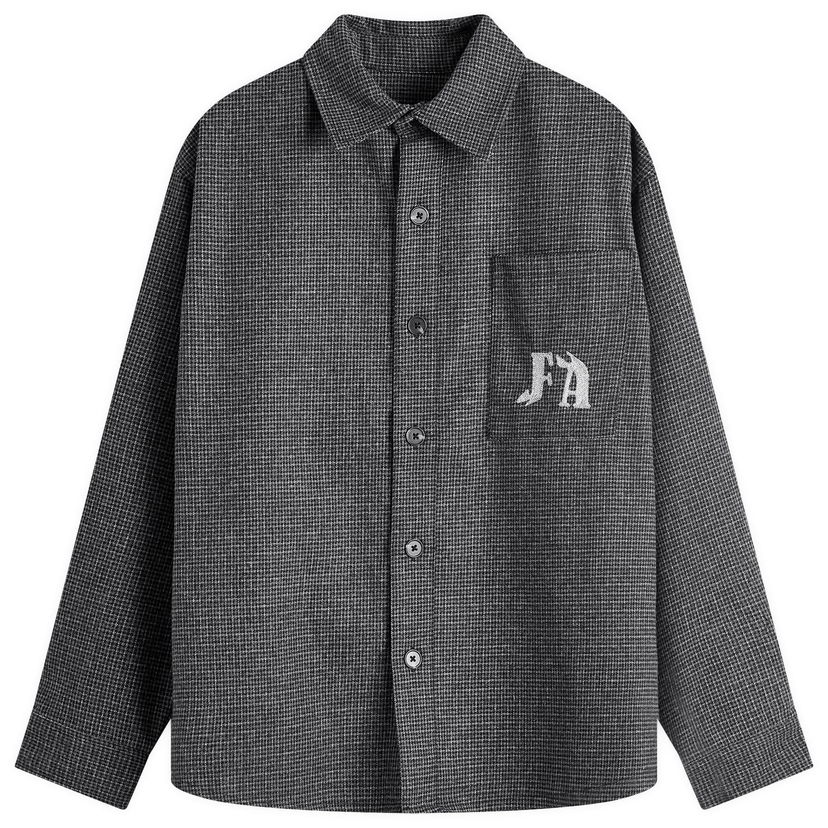 Skjorta Fucking Awesome FA Wool Flannel Shirt, Size Small Grå | FA1961-SHA