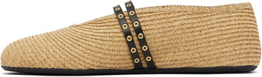 Kläder Alaïa ALAÏA Paper Straw Ballerina Flats Beige | AA3A058TK036, 2