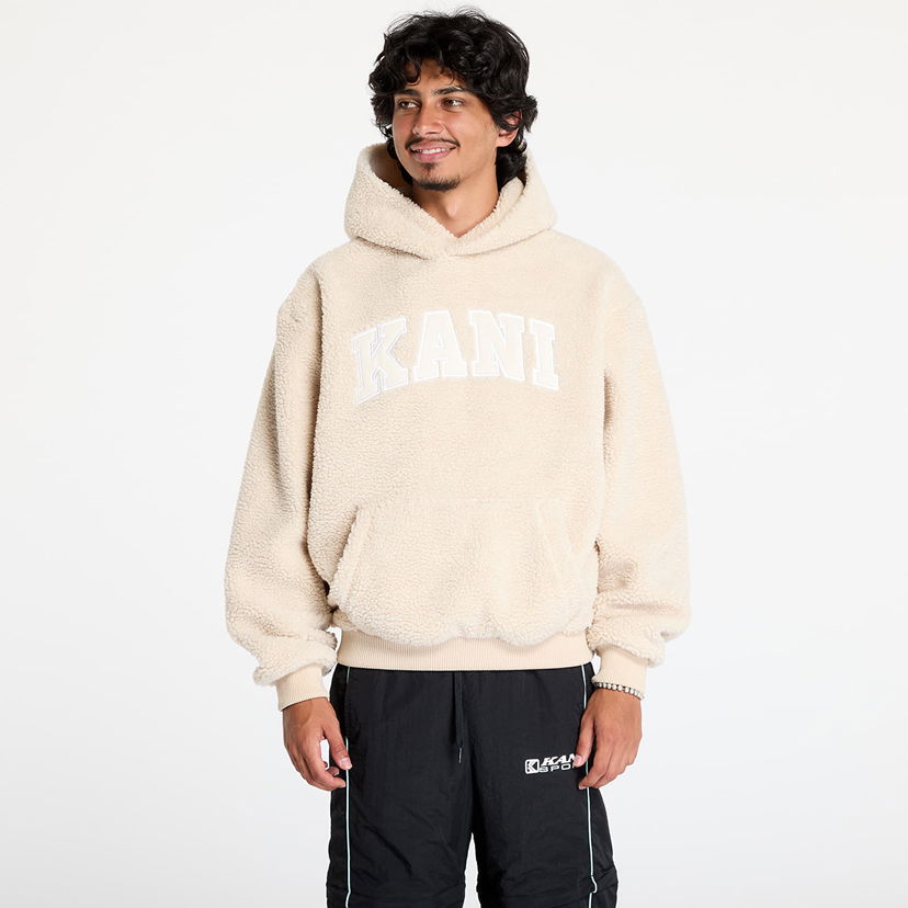 Sweatshirt Karl Kani Sweatshirt Serif Teddy Hoodie Light Sand L Beige | 60210118