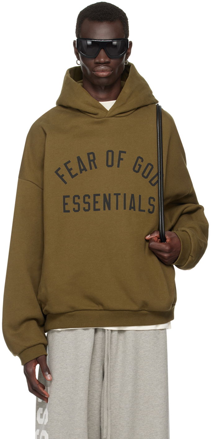 Sweatshirt Fear of God Essentials Printed Logo Hoodie Grön | 192BT246254F