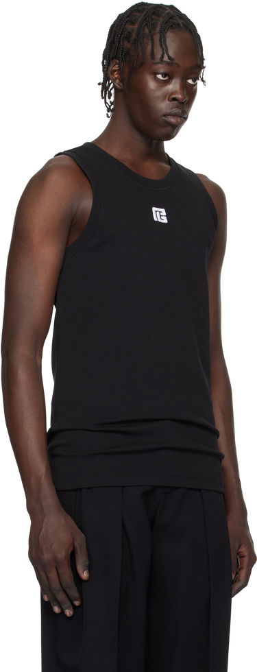 Linne Balmain Embroidered Logo Tank Top Vit | EH1EB003BC87, 4