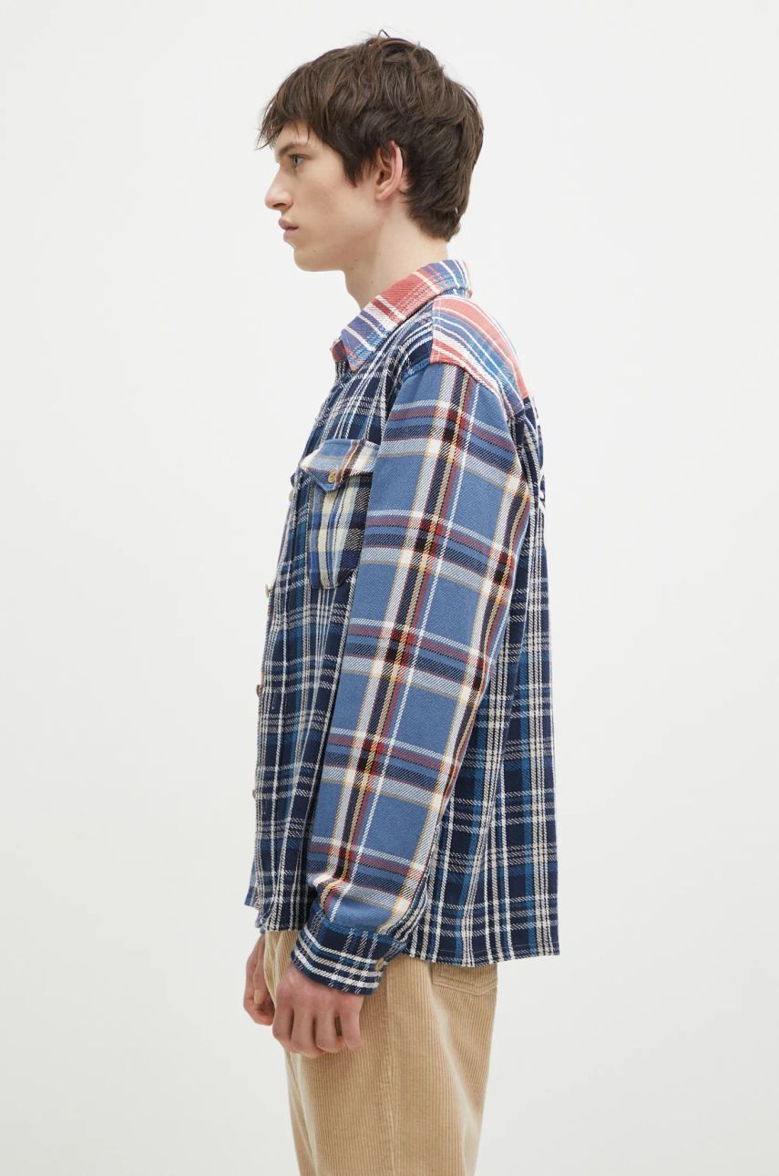Skjorta Human Made Crazy Check Relaxed Longsleeve Shirt Blå | HM28SH014, 1
