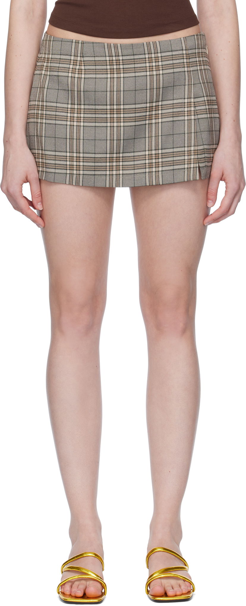 Kjol Miaou Miaou Micro Miniskirt Beige | 4012PLWPLD