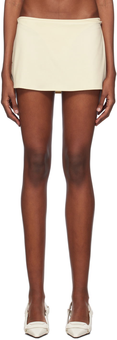 Kjol GUIZIO Guizio Micro Miniskirt Beige | F22301K021