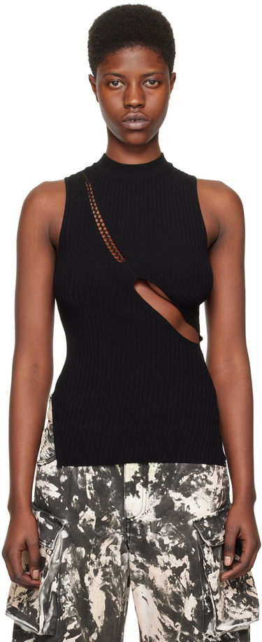 Linne The Attico Attico Cutout Sleeveless Tank Top Svart | 242WCT248 KV001, 0