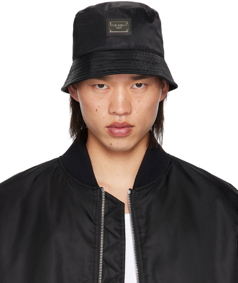 Hatt Dolce & Gabbana Plate Bucket Hat Svart | GH701AGF853