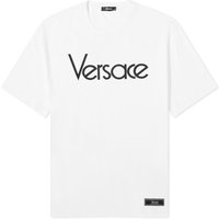 T-shirt Versace Men's Tribute Embroidered Tee White Vit | 1012545-1A09028-1W000, 1
