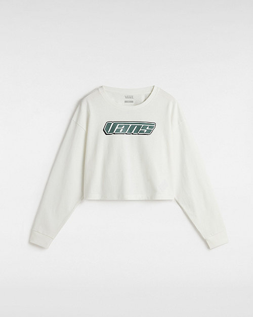 T-shirt Vans Retro V Hook And Loop Relaxed Long Sleeve Crop T-shirt Vit | VN000J4KFS8