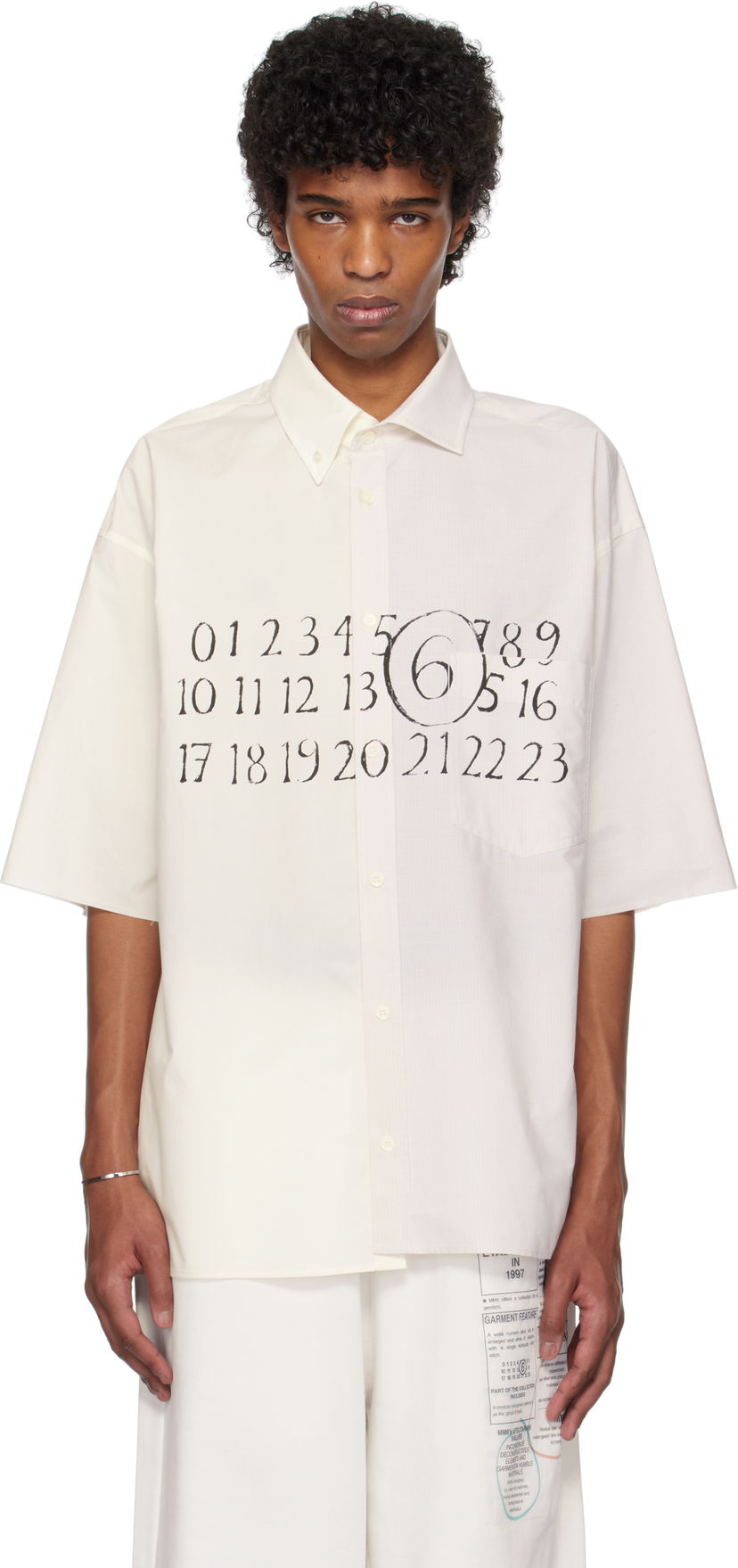 Skjorta Maison Margiela MM6 Maison Margiela Asymmetric Poplin Shirt Vit | SH0DR0007 MTN041