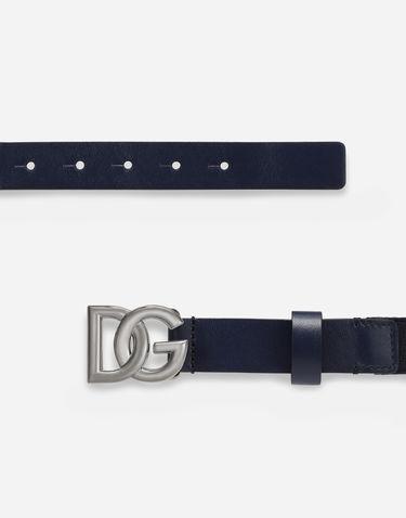Bälten Dolce & Gabbana Dolce & Gabbana Stretch Belt With DG Logo Mörkblå | EC0076AQ61680650, 1