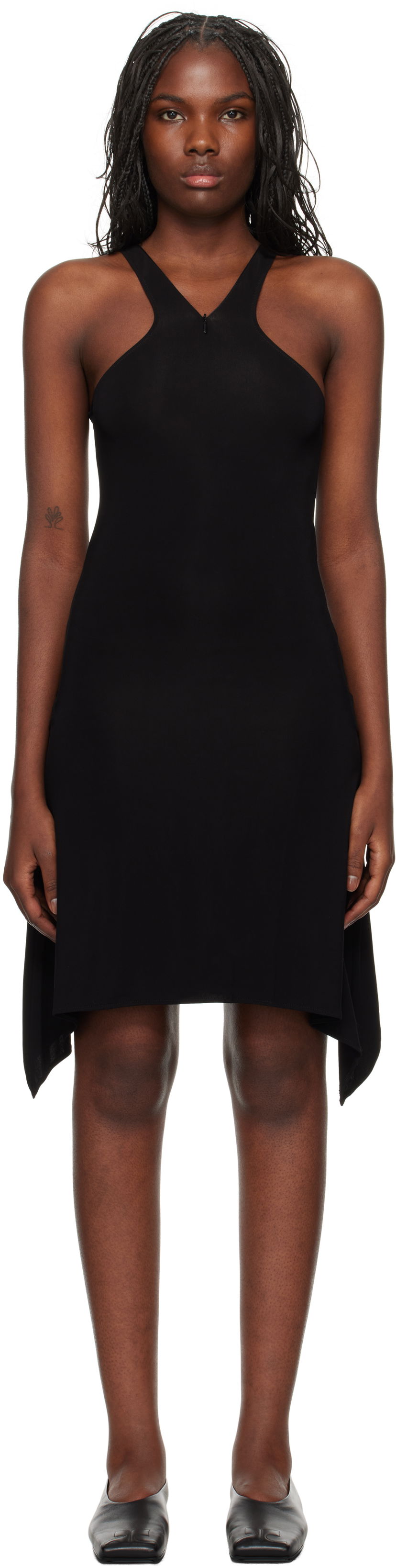 Klä Courrèges Courrèges Criss Cross Jersey Mini Dress Svart | 324JRO461JS0145