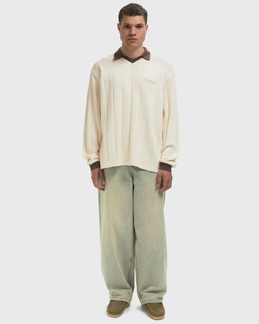 Polotröja Represent Clo Ribbed Long Sleeve Retro Football Polo Top Beige | MLM100277-30, 2