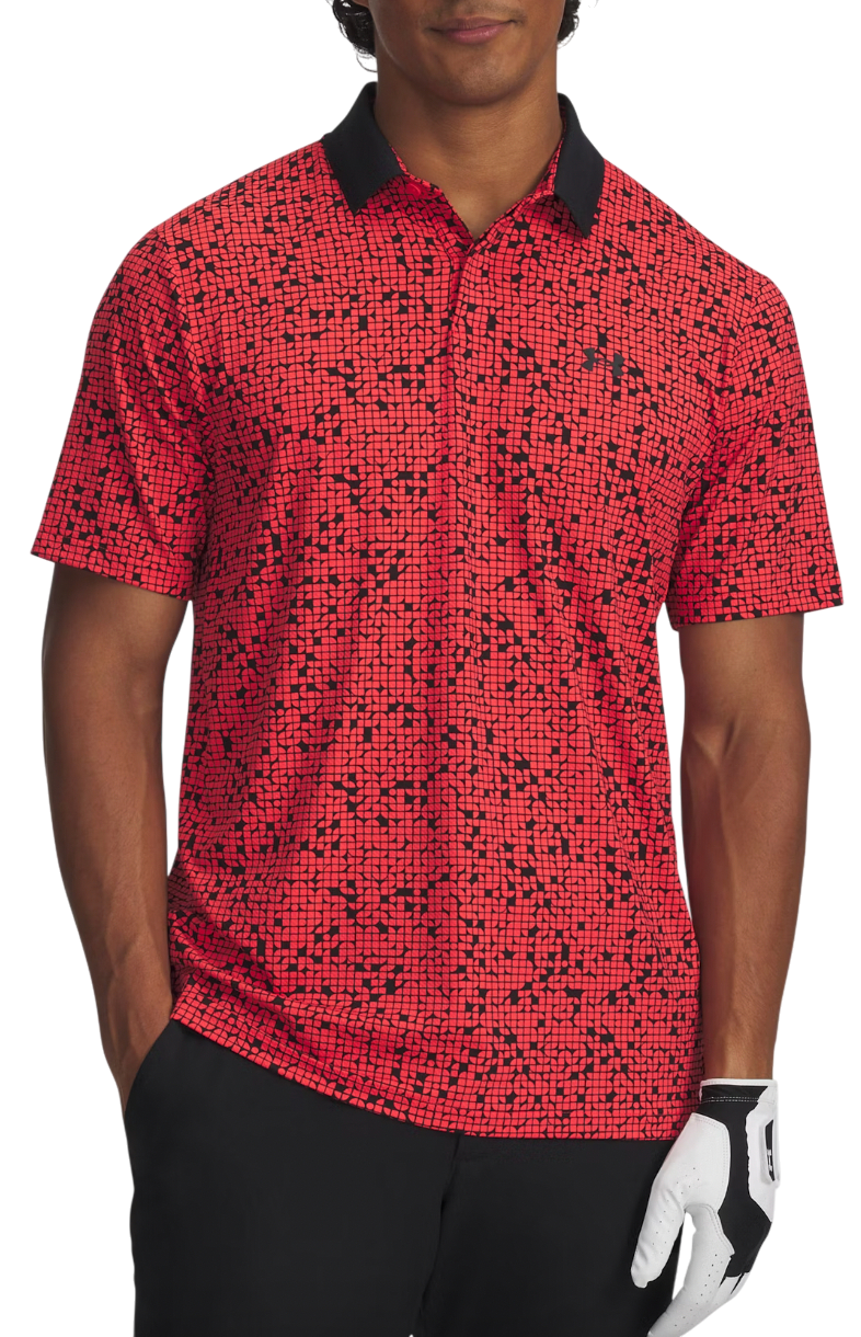 Polotröja Under Armour Drive Chill Printed Polo Röd | 1389597-713