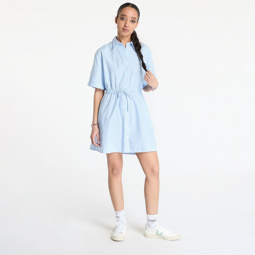 Klä Tommy Hilfiger Tommy Jeans Mini Stripe Shirt Dress Blå | DW0DW20617 0A9