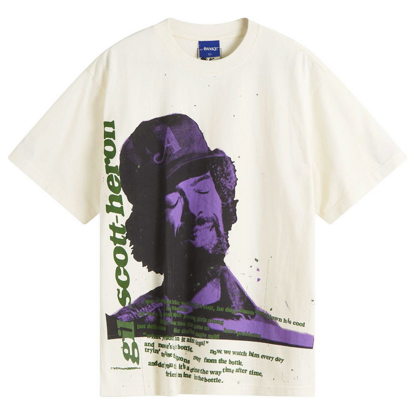 T-shirt Awake NY Awake NY Gil Scott Heron Icon T-Shirt, Size Large Vit | AWK-SP25-TS005-CRM