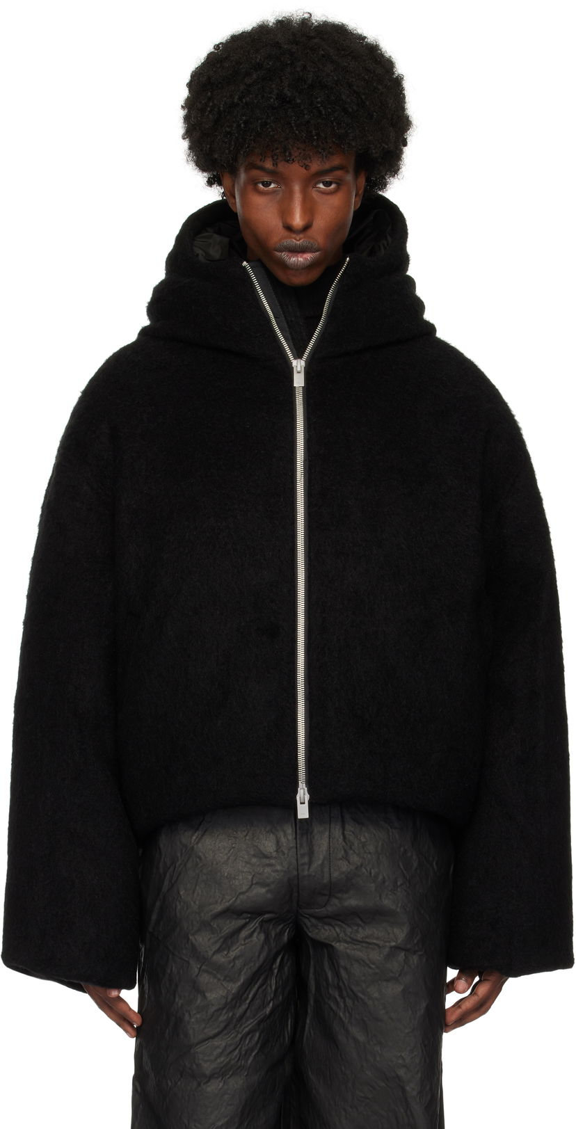 Sweatshirt HELIOT EMIL Obelis Mohair Down Jacket Svart | AW24_W_02_141_BLK01