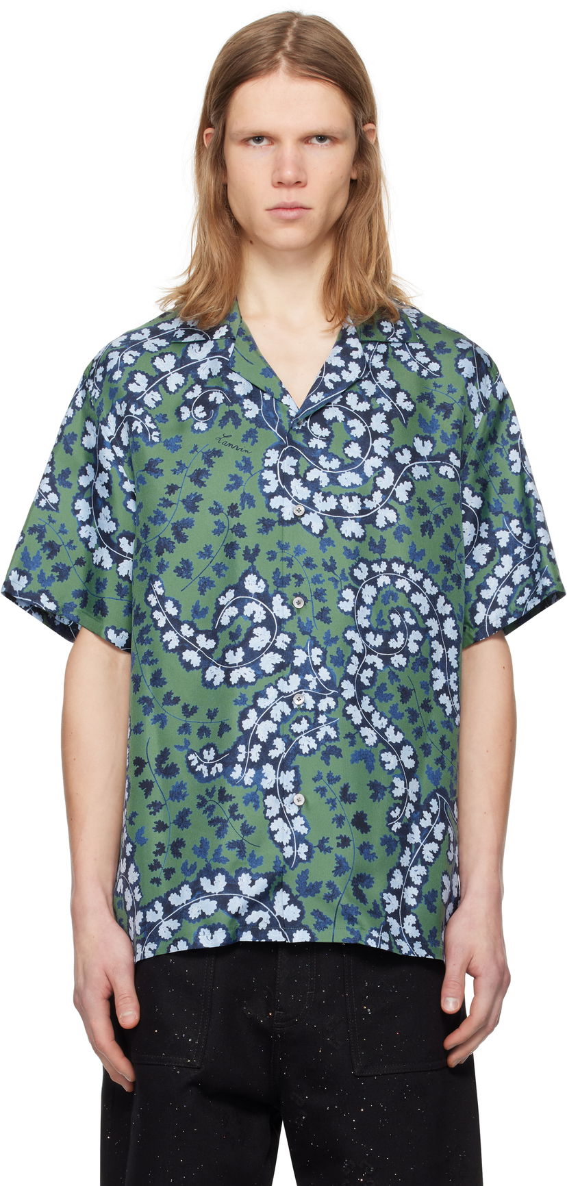 Skjorta LANVIN Lanvin Rateau Print Bowling Shirt Grön | RM-SI0019-6057-P25