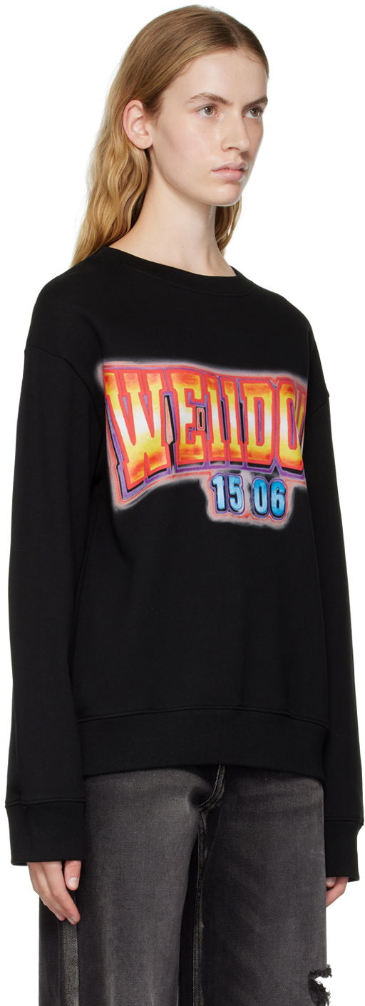Sweater We11done We11done Crewneck Sweatshirt with Graphic Print Svart | WD-TS3-22-765-U-BK, 1
