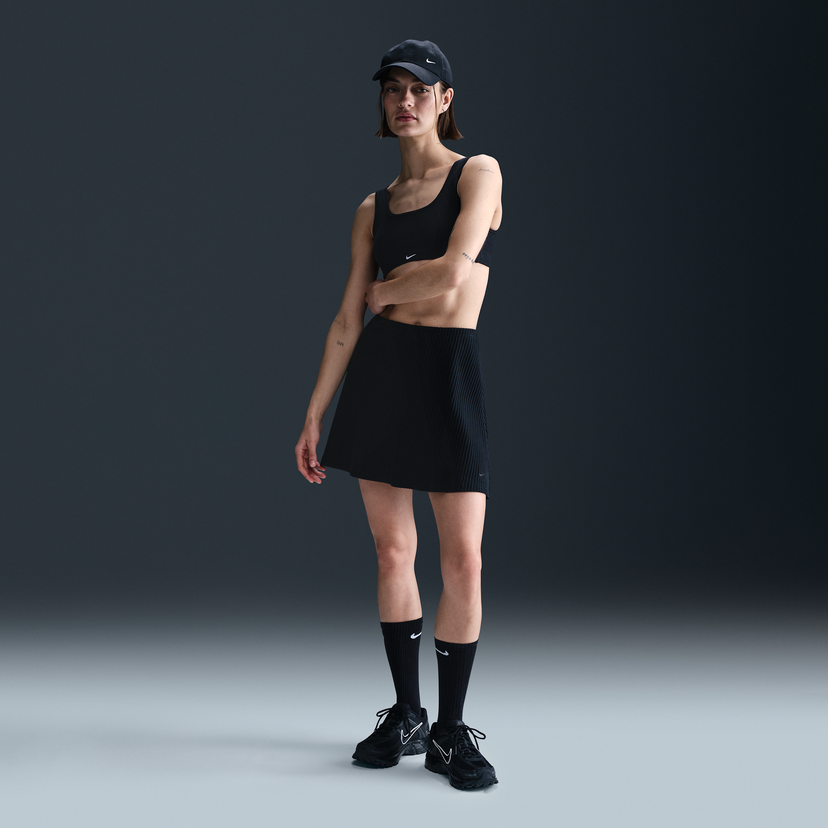 Kjol Nike Ribbed Mini Skirt Sportswear Chill Knit Svart | HJ1839-010