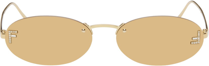 Solglasögon FENDI 'First' Crystal Sunglasses Metallisk | FE4075USW5430L