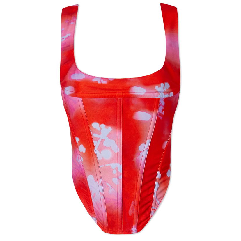 Crop top Miaou Miaou Campbell Corset, Size Small Röd | 7020SCRRGM