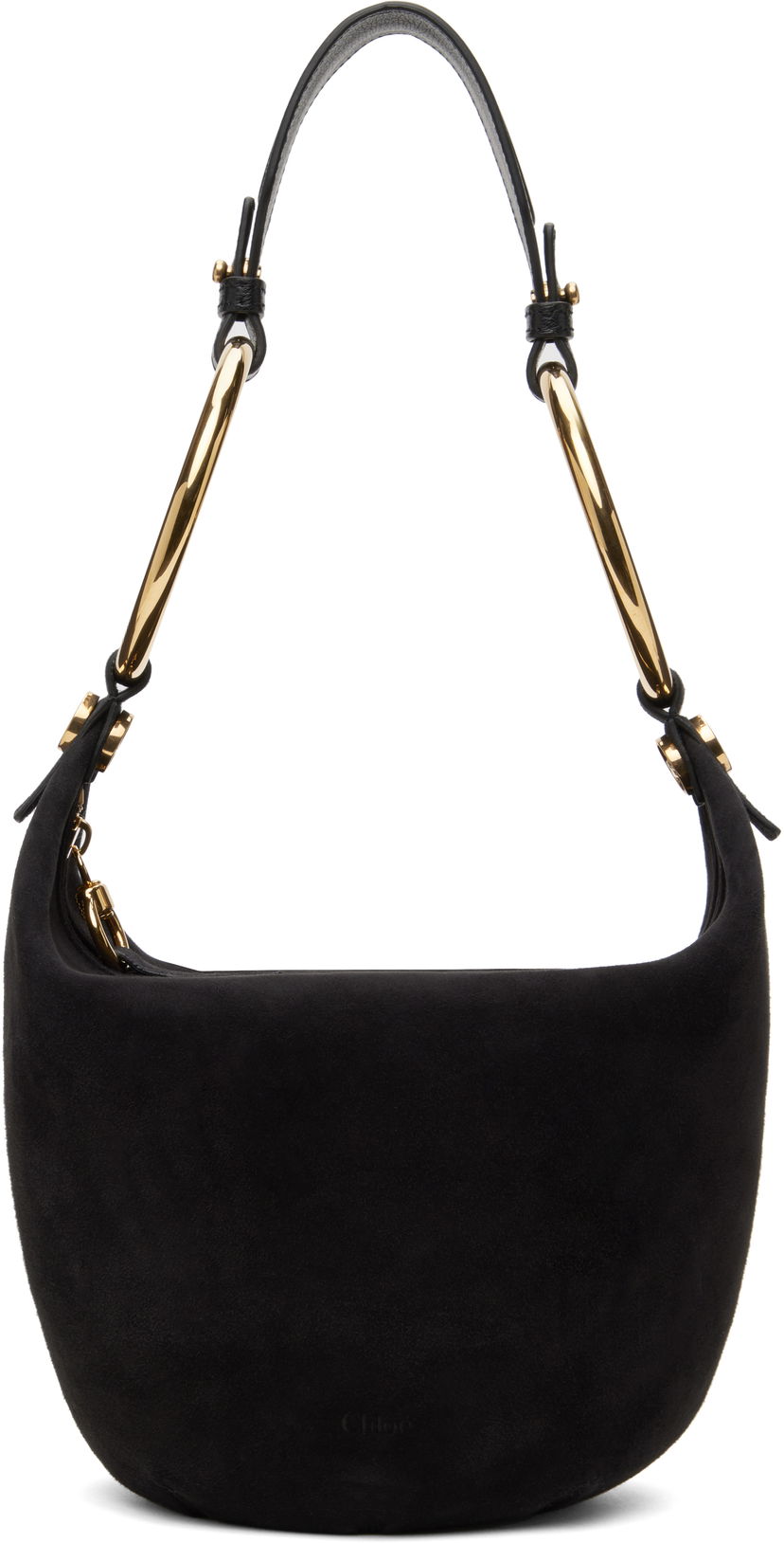 Axelväska CHLOÉ Chloé Small Bracelet Suede Shoulder Bag Svart | CHC25SS618O84